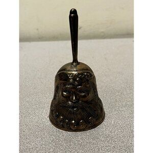 Enesco 1996 Bell Silver Plate Santa Figural Christmas Xmas Holiday Decor 4.50"